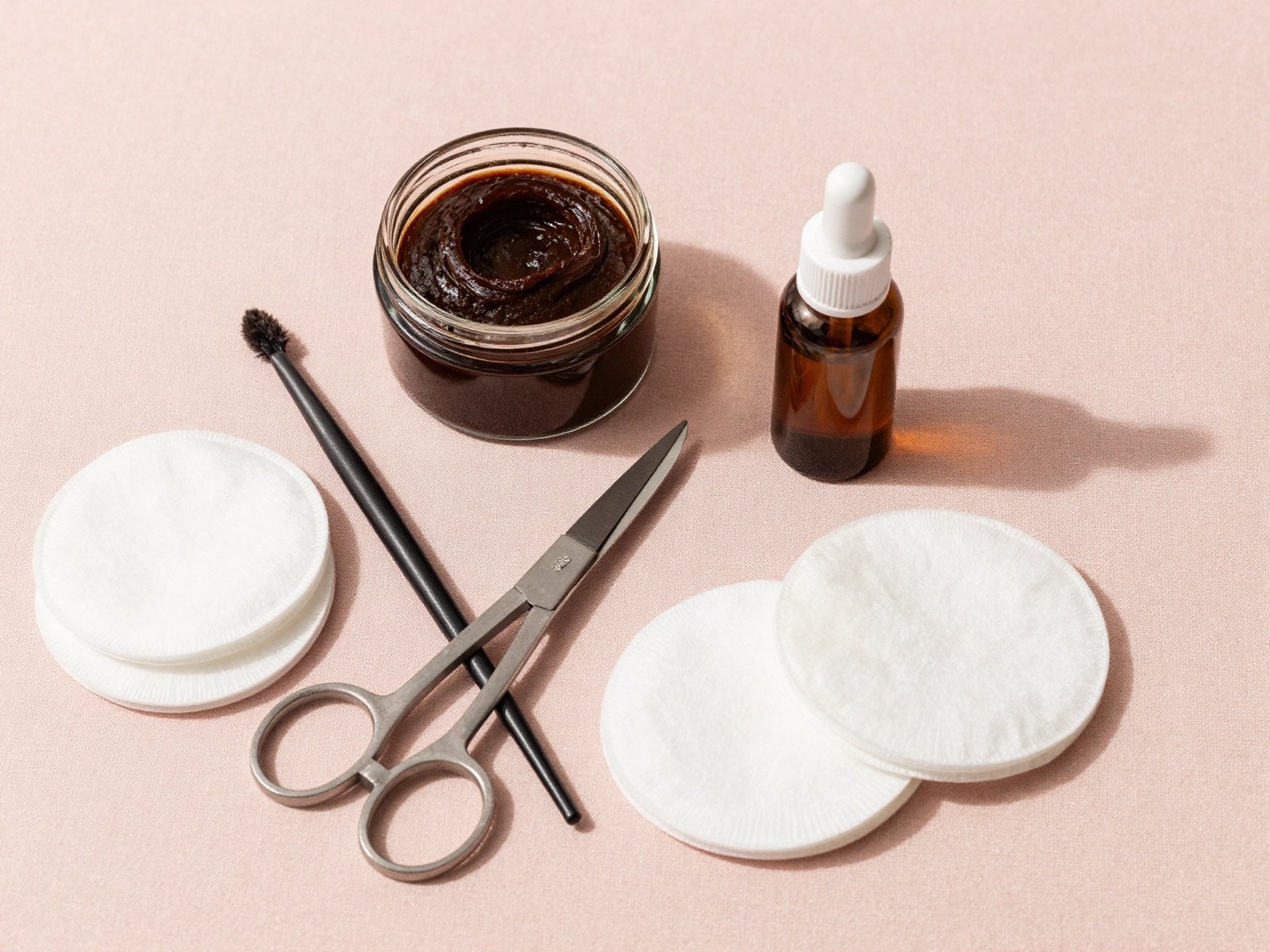Brow tinting kit with henna and tools