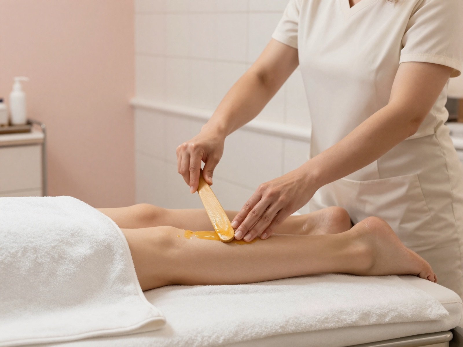 Professional leg waxing treatment
